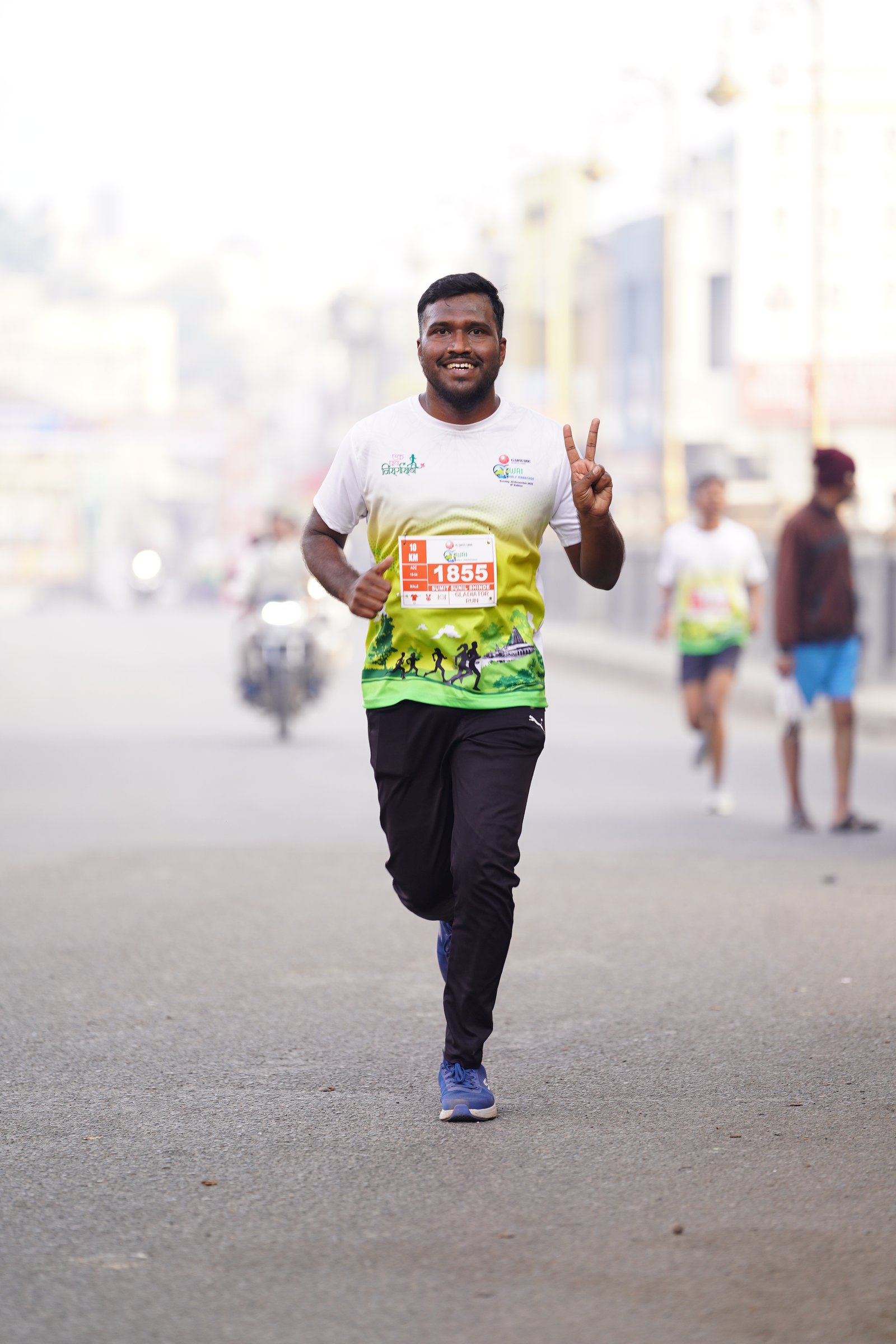 Diverse runners at the marathon