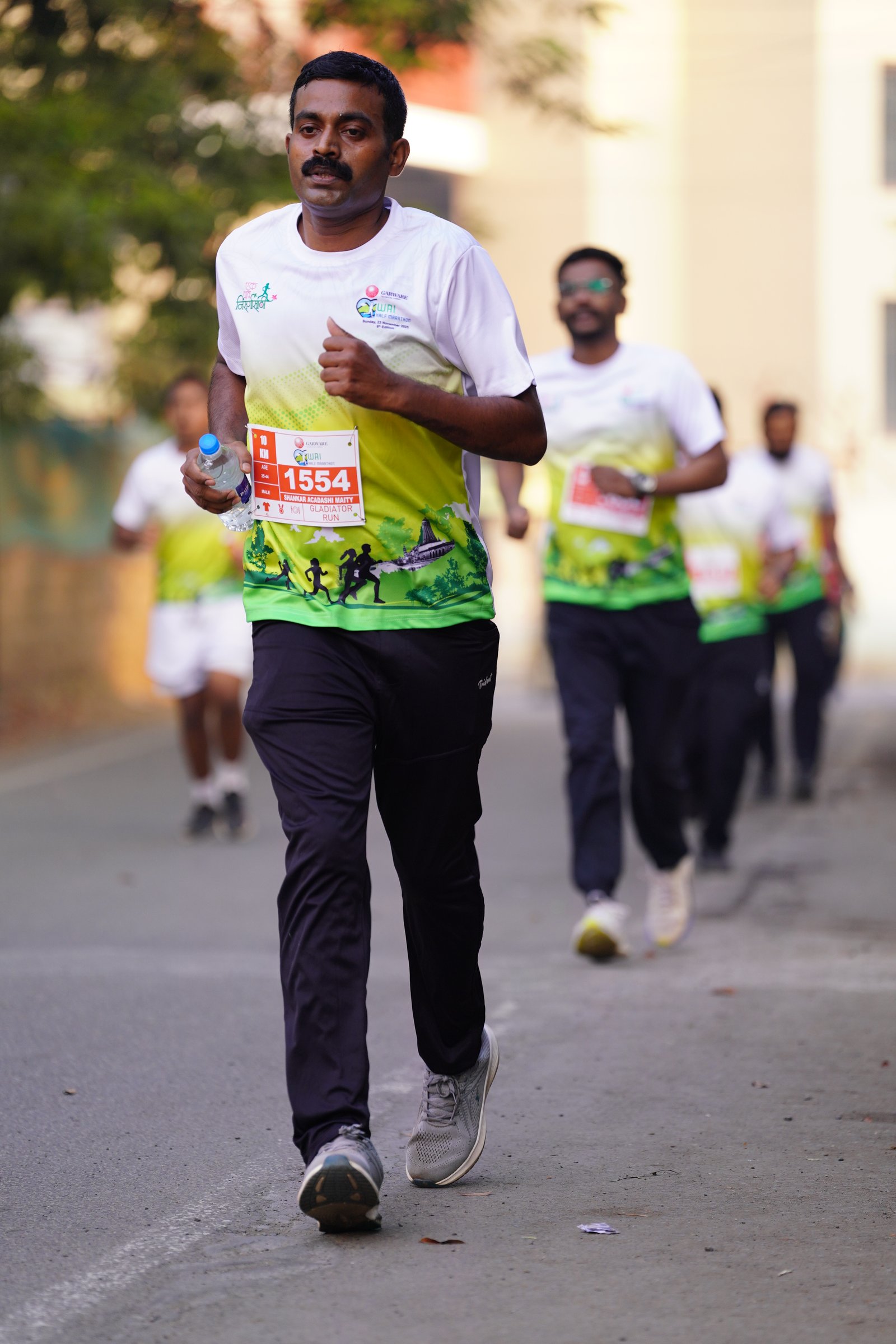 Focused athlete during the race