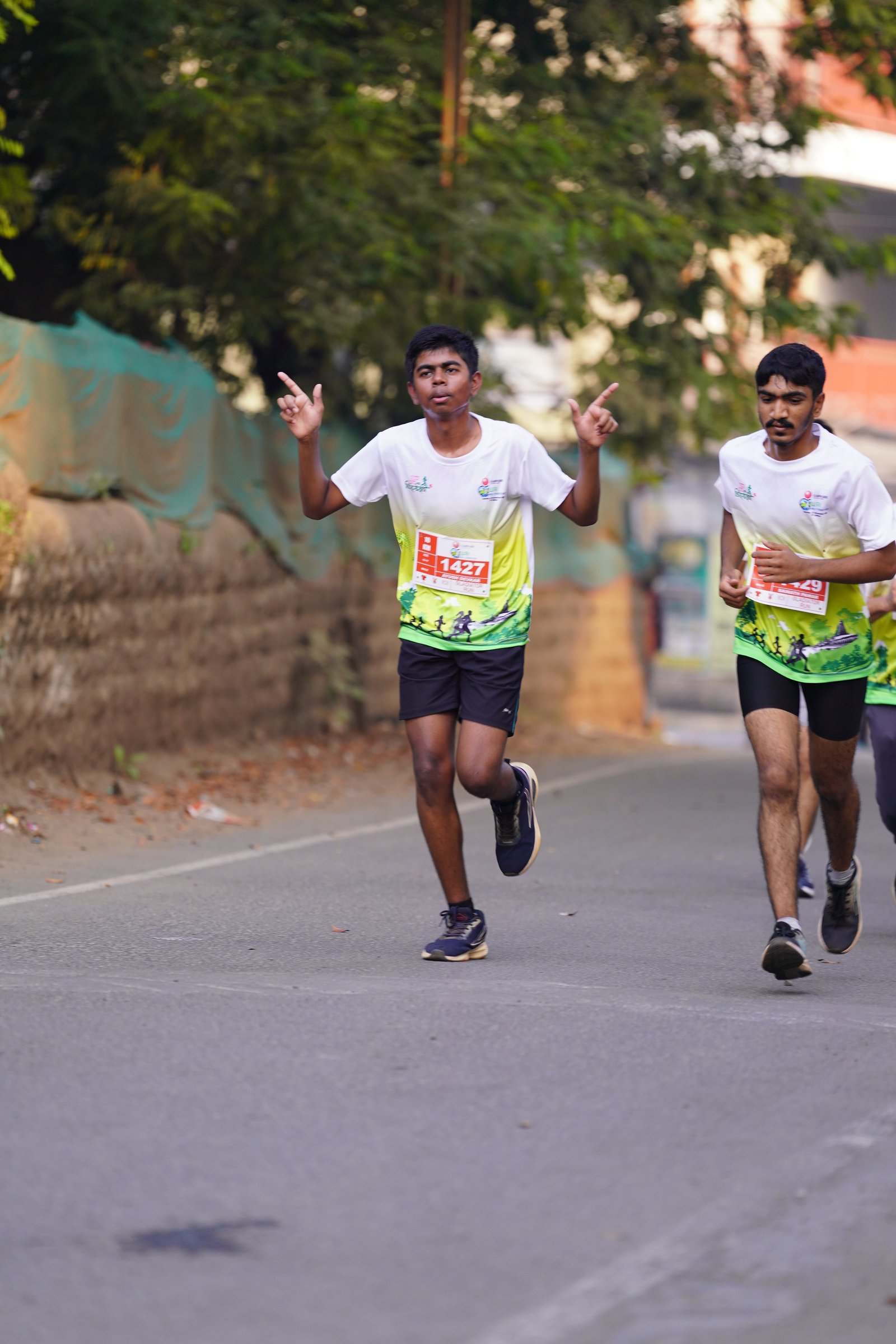 Marathon participant in the crowd