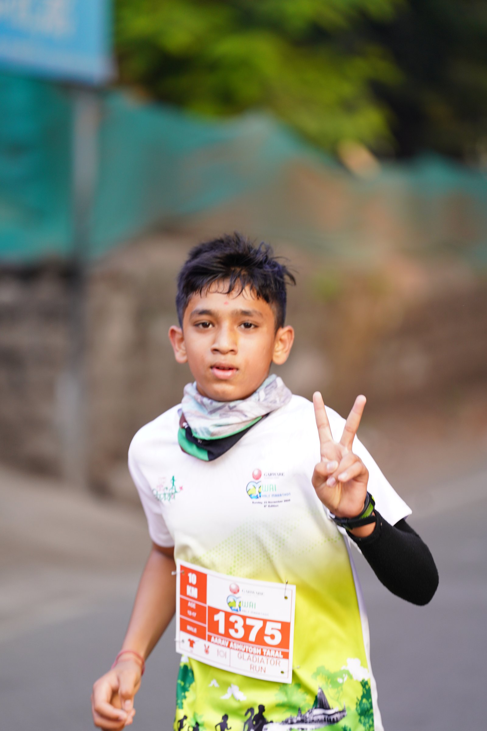 Shared finish line celebration